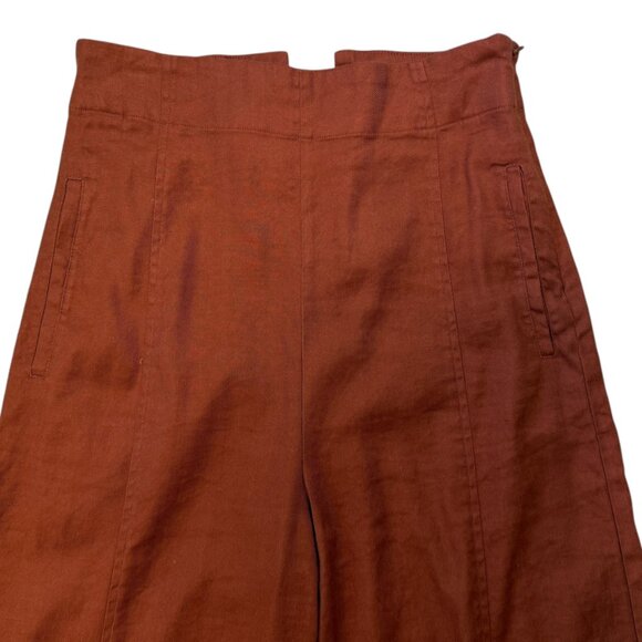 Anthropologie Corset Back Wide Leg Linen Blend Palazzo Pants Women's size XS - Picture 4 of 8